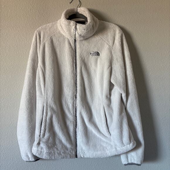 North Face SWomens Large Ositi Fuzzy Fleece Mock neck full zip Cream - Picture 1 of 7